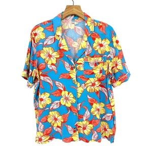 Faherty Hawaiian Shirt SDH X Max Top L.A. Floral Button Up Linen Size 3 Large